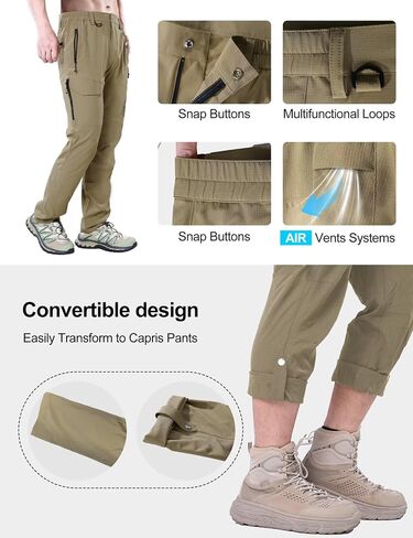 Hiking Cargo Pants Men Lightweight Water Resistant Breathable Quick Dry for Fishing Tactical Work Golf Travel Casual in Kuwait