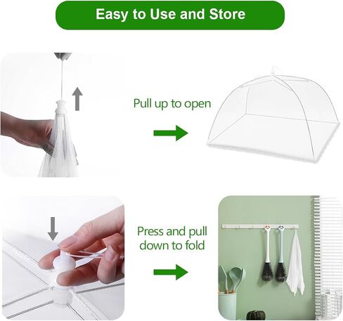(6 Pack) Pop-Up Outside Picnic Mesh Food Covers Tent Umbrella for Outdoors and Camping Food Net Cover Keep out Flies Mosquitoes Ideal for Parties BBQ, Reusable and Collapsible 17 x 17inches in Saudi Arabia