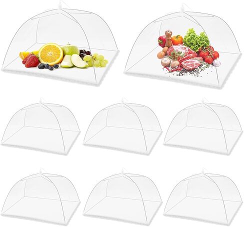 (6 Pack) Pop-Up Outside Picnic Mesh Food Covers Tent Umbrella for Outdoors and Camping Food Net Cover Keep out Flies Mosquitoes Ideal for Parties BBQ, Reusable and Collapsible 17 x 17inches in Saudi Arabia