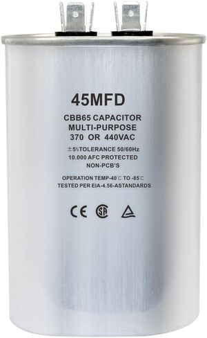 CBB65 Round Dual Run Dircular START CAPACITOR ، 35 + 7.5 UF/MFD ± 5 ٪ 370V/440VAC COMPACITOR CAPACITION لضاغط AC Run Fan Start Contenser Cool/Heat (35 + 7.5 UF) in Kuwait