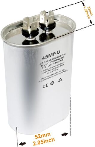 CBB65 Round Dual Run Dircular START CAPACITOR ، 35 + 7.5 UF/MFD ± 5 ٪ 370V/440VAC COMPACITOR CAPACITION لضاغط AC Run Fan Start Contenser Cool/Heat (35 + 7.5 UF) in Kuwait