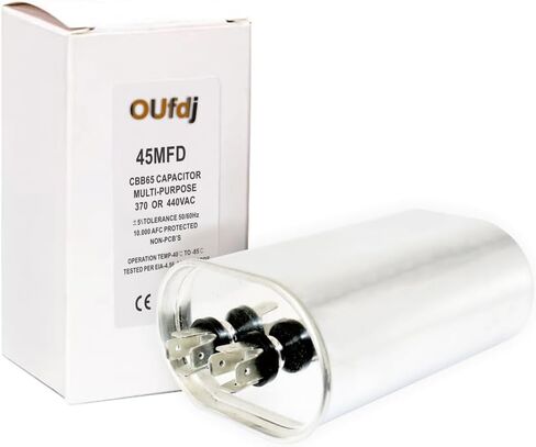 CBB65 Round Dual Run Dircular START CAPACITOR ، 35 + 7.5 UF/MFD ± 5 ٪ 370V/440VAC COMPACITOR CAPACITION لضاغط AC Run Fan Start Contenser Cool/Heat (35 + 7.5 UF) in Kuwait