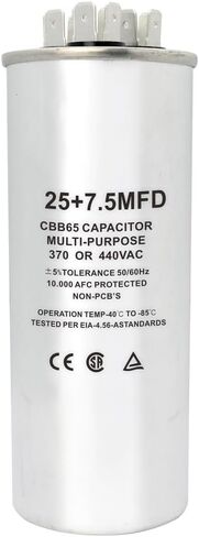 CBB65 Round Dual Run Dircular START CAPACITOR ، 35 + 7.5 UF/MFD ± 5 ٪ 370V/440VAC COMPACITOR CAPACITION لضاغط AC Run Fan Start Contenser Cool/Heat (35 + 7.5 UF) in Kuwait