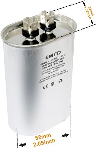 CBB65 Round Dual Run Circular Start Capacitor, 35 + 7.5 uF/MFD ±5% 370V/440VAC Combination Capacitor for Compressor AC Motor Run Fan Start Condenser Straight Cool/Heat (35 + 7.5 uf) in Saudi Arabia