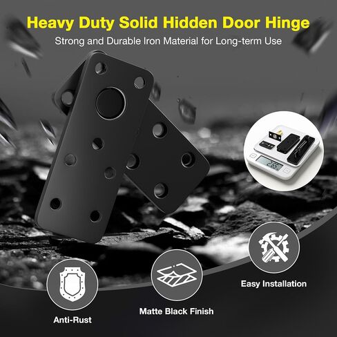 Hidden Door Hinge Kit - Heavy Duty Pivot Hinge 620LB Load-Bearing Thickened Stainless Steel, 360° Silent Rotation Hidden Door Hardware, Hidden Door Hinges for Secret Door/Hidden Door Bookcase in Kuwait