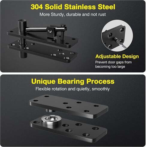 Hidden Door Hinge Kit - Heavy Duty Pivot Hinge 620LB Load-Bearing Thickened Stainless Steel, 360° Silent Rotation Hidden Door Hardware, Hidden Door Hinges for Secret Door/Hidden Door Bookcase in Kuwait