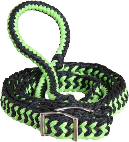 HILASON Braided Poly Barrel Racing Contest Flat Reins 1" X 8Ft Tan Black in Saudi Arabia