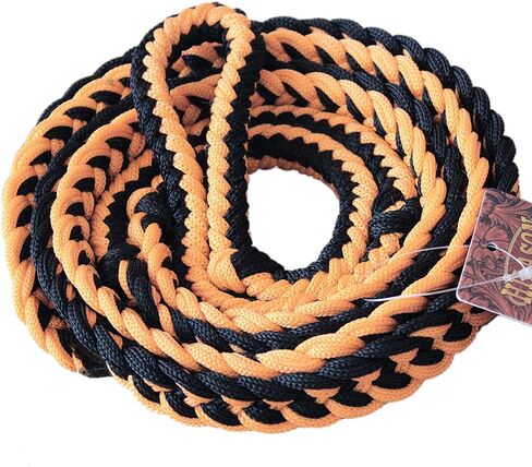 HILASON Braided Poly Barrel Racing Contest Flat Reins 1" X 8Ft Tan Black in Saudi Arabia