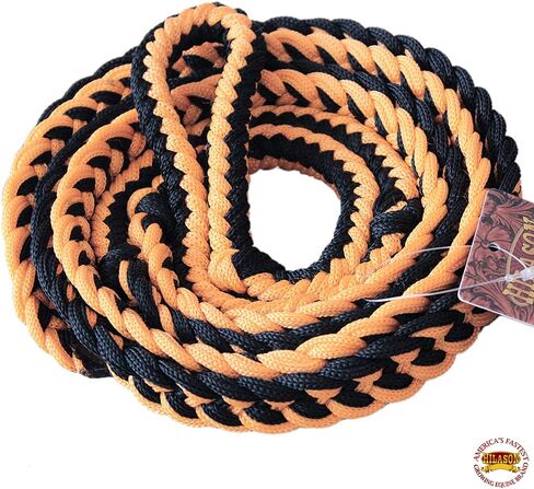 HILASON Braided Poly Barrel Racing Contest Flat Reins 1" X 8Ft Tan Black in Saudi Arabia