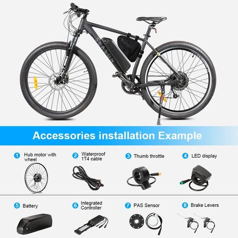 26 inch Ebike Conversion kit 48V500W Rear Front Motor Wheel with 48V13Ah Battery Fit for 6S 7S 8S 9S 10S Cassette Screwed Brushless Motor Kit in Kuwait