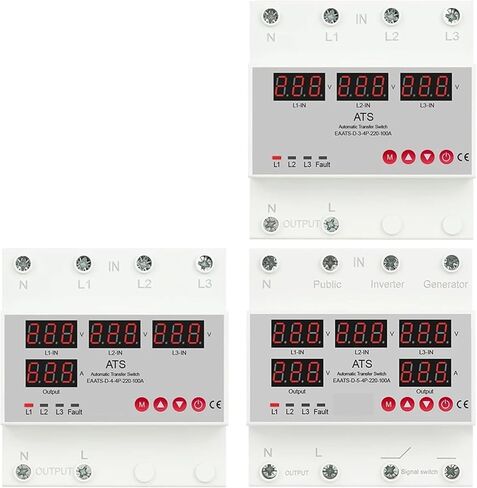 63A 100A 3 Phase 3P+N محدد الطور القابل للتعديل عبر الجهد الحالي حامي ATS ATS Automatic Switch Switch Monitor (5 شاشات ، 63 أ) in Saudi Arabia