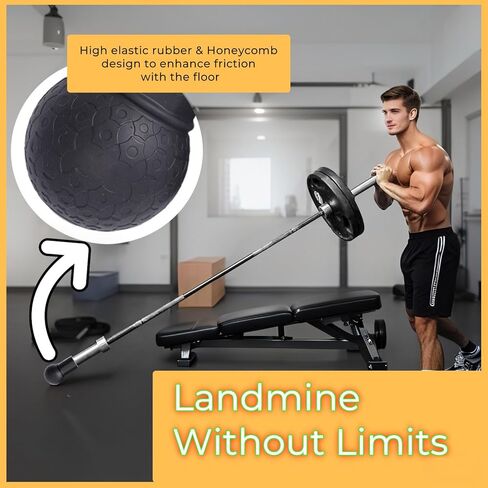Landmine Attachment for Barbell,Portable Natural Rubber Barbell Landmine Attachments,Barbell Bomb for Press,Row,Spin,Split Squats,T Bar Row Attachment,Fits 2 Inch Olympic Bars in Saudi Arabia