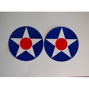 (2 Pack) US Army Air Corps USAAC Vinyl Stickers WWII Aircraft Roundel USAF USA 4" Diameter Decals (X2PS88) in Saudi Arabia