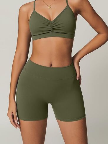 Athletic Running Workout Shorts for Women High Waisted Exercise Gym Yoga Shorts with Pockets in Saudi Arabia