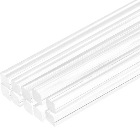 Meccanixity 4pcs قضبان أكريليك مربعة 1/2 "× 12" قضبان واضحة أكريليك واضحة العصي العصي البلاستيكية الأكريليك لزخارف الإضاءة الحرف ديي - 12 مم × 300 ملم in Kuwait