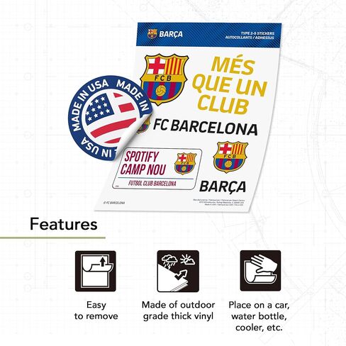 الصحراء الصبار FC Barcelona Sticker Sheet Barça Sheet Vinyl Football Soccer Secal Mostop Botto Scrapbook Carbook (Type 2-5) in Saudi Arabia