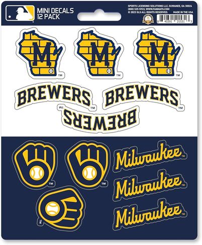 FANMATS 39329 Milwaukee Brewers Mini Decal 12-pk in Saudi Arabia