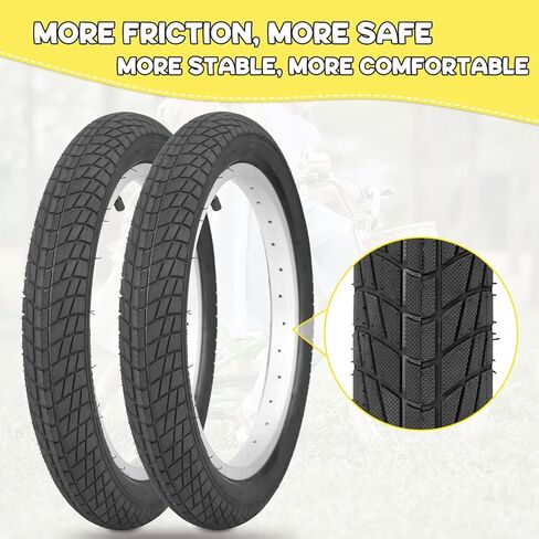 WEEROCK 12.5/16/18 Inch Kid Bike Tire, 2 Pack 12.5/16/18 X 2.125 Child Bicycle Tires with Inner Tubes for 12.5/16/18 Inch Children Bicycles, Kids Bike in Kuwait
