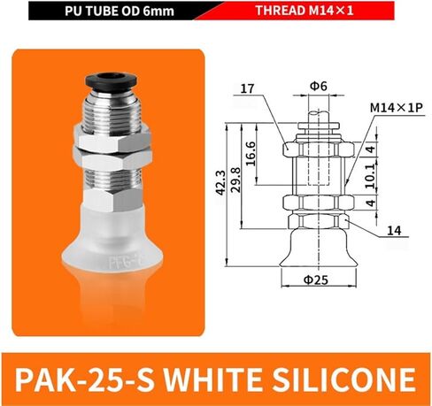1PCS PAK-10/15/20/25/35/40/50-S/N مضاد لدرجات الحرارة عالية درجة الحرارة كوب شفط الفراغ المسطح (M12-06-VP-50K-NBR) in Saudi Arabia