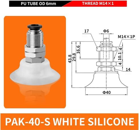 1PCS PAK-10/15/20/25/35/40/50-S/N مضاد لدرجات الحرارة عالية درجة الحرارة كوب شفط الفراغ المسطح (M12-06-VP-50K-NBR) in Saudi Arabia