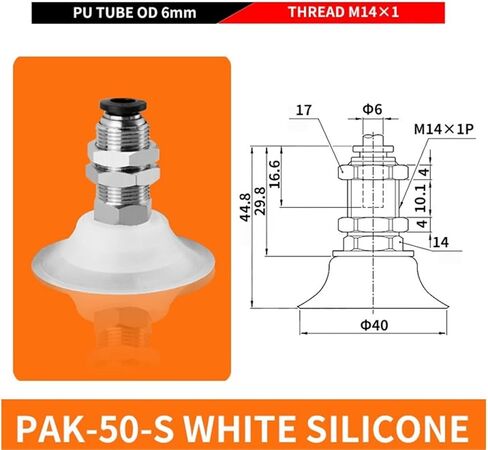 1PCS PAK-10/15/20/25/35/40/50-S/N مضاد لدرجات الحرارة عالية درجة الحرارة كوب شفط الفراغ المسطح (M12-06-VP-50K-NBR) in Saudi Arabia