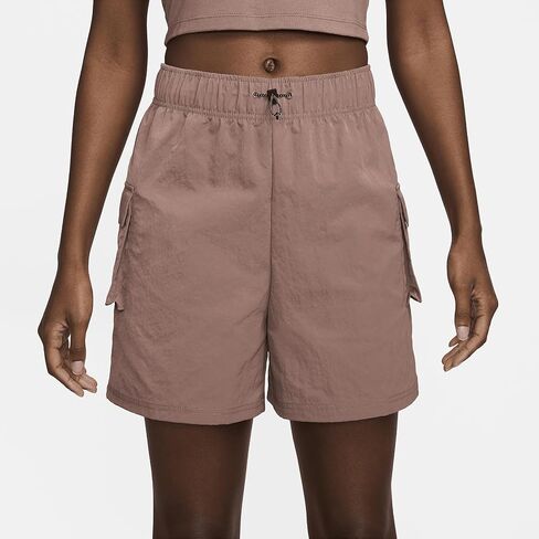 Nike Sportswear Essential Women’s Women High Loise Shorts (Momey Mauve/Black ، DM6247-208) Size X-Small in Saudi Arabia