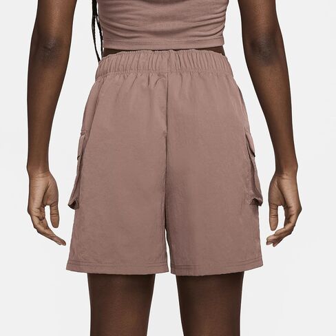 Nike Sportswear Essential Women’s Women High Loise Shorts (Momey Mauve/Black ، DM6247-208) Size X-Small in Saudi Arabia