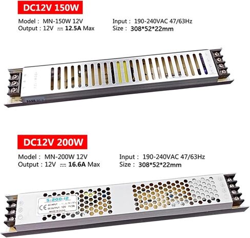 DC 220V to 12V 24V Switching Power Supply Ultra Thin Lighting 24W 60W 100W 150W 200W 300W 400W Driver for LED Strip(DC 12V,300W) in Saudi Arabia