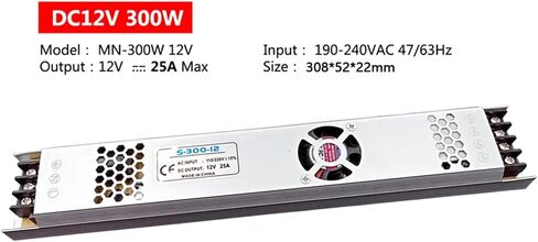 DC 220V to 12V 24V Switching Power Supply Ultra Thin Lighting 24W 60W 100W 150W 200W 300W 400W Driver for LED Strip(DC 12V,300W) in Saudi Arabia