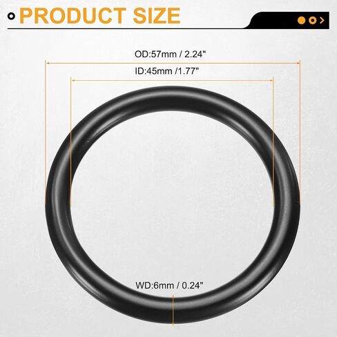 uxcell 2Pcs M6 x 45 x 57mm(WD. x ID. x OD.) Metal Rings, 304 Stainless Steel Solid Welded Seamless O-Ring Decorative Connecting for Macrame, Hanging Slings Rope, Black in Saudi Arabia