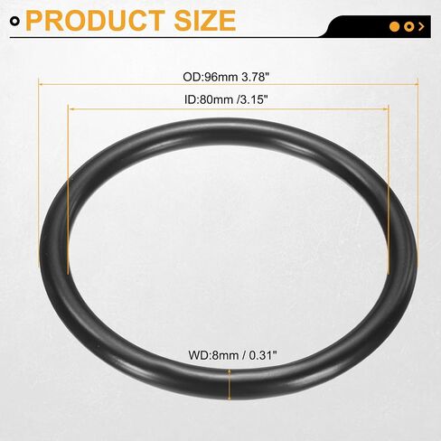 uxcell 2Pcs M6 x 45 x 57mm(WD. x ID. x OD.) Metal Rings, 304 Stainless Steel Solid Welded Seamless O-Ring Decorative Connecting for Macrame, Hanging Slings Rope, Black in Saudi Arabia