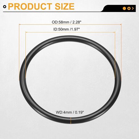 uxcell 2Pcs M6 x 45 x 57mm(WD. x ID. x OD.) Metal Rings, 304 Stainless Steel Solid Welded Seamless O-Ring Decorative Connecting for Macrame, Hanging Slings Rope, Black in Saudi Arabia