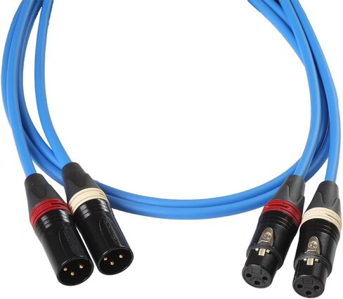 BJC Star Quad XLR Cables, Canare L-4E6S with Neutrik BXX-Series XLR (Stereo Pair, Black, 3 Foot) in Saudi Arabia