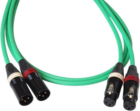 BJC Star Quad XLR Cables, Canare L-4E6S with Neutrik BXX-Series XLR (Stereo Pair, Black, 3 Foot) in Saudi Arabia