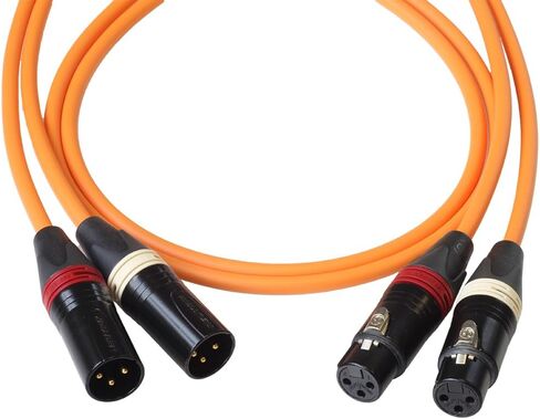 BJC Star Quad XLR Cables, Canare L-4E6S with Neutrik BXX-Series XLR (Stereo Pair, Black, 3 Foot) in Saudi Arabia