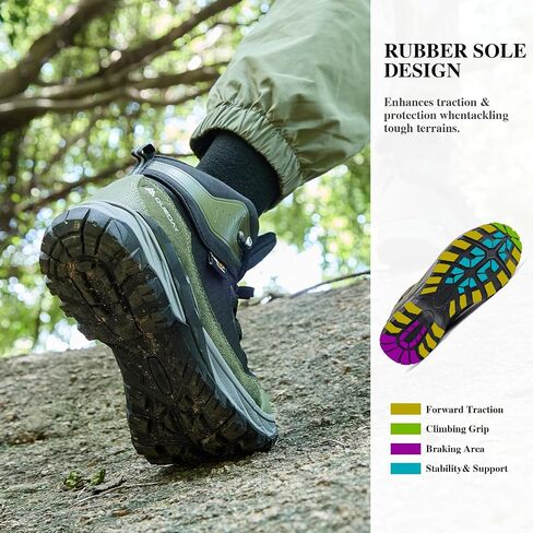Queday Mens Waterproof Hiking Shoes Lightweight Outdoor Cordura Walking Shoes Breathable Hike Trekking Trails Camping Climbing in Kuwait