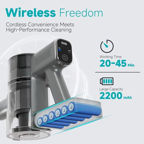 Günter&Hauer Cordless Vacuum Cleaner, 50KPa Stick Vacuum with Powerful Suction,50Mins Runtime, 4 in 1 Rechargeable Handheld Vacuum Cleaner with Wall Mount Charging,for Home,Carpet,Pet Hair(Black,Grey) in Saudi Arabia