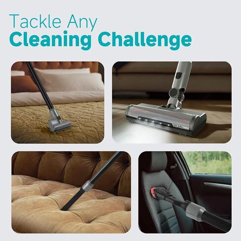 Günter&Hauer Cordless Vacuum Cleaner, 50KPa Stick Vacuum with Powerful Suction,50Mins Runtime, 4 in 1 Rechargeable Handheld Vacuum Cleaner with Wall Mount Charging,for Home,Carpet,Pet Hair(Black,Grey) in Saudi Arabia