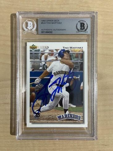 Topps 1992 Upper Deck Tino Martinez Mariners Signed Card Beckett Authentic Auto - Mlb Autographed Baseball Cards in Saudi Arabia