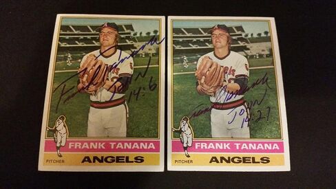 Frank Tanana Angels 1976 Topps #490 Mets توقيع توقيع أصلي FB15 - بطاقات البيسبول الموقعة in Saudi Arabia
