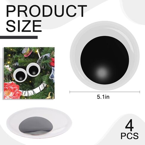 7 Inches Googly Eyes Self Adhesive, 2 PCS Black White Large Big Giant Wiggle Eyes for Crafts DIY Supplies Pranks Doll Decor Accessories Contacts Eyeballs Plastic Wiggly Fake Eye Wall Decorations in Saudi Arabia