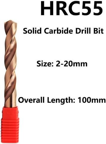 1pcs 2mm-20mmx100mm OAL HRC55 مجموعة حفر كربيد صلبة ، مجموعة الحفر الملتوية اللولبية للأداة الصلبة المقاوم للصدأ (19 مم) in Saudi Arabia
