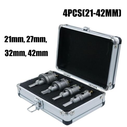 Hole Saw Drill Bits Set Stainless Steel Plate Iron Alloy Carbide Cobalt Metal 1Pcs(4PCS(21-42MM)) in Saudi Arabia