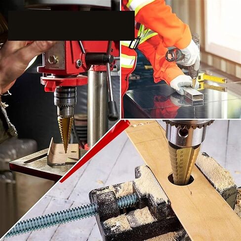 6pcs HSS Stele Step Step String Set 4-12/20/32mm Metal Hole Wood Cone Core Drilling 3،6،8 Saw Saw (6pcs (مع Box)) in Saudi Arabia