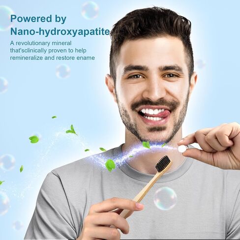 Toothpaste Tablets, Nano Hydroxyapatite with Probiotics, Fluoride & Plastic Free, Eco & Travel Friendly Size, Remineralizing Chewable Toothpaste Tabs - 62ct, Mint in Saudi Arabia