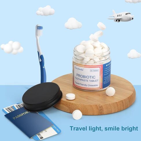 Toothpaste Tablets, Nano Hydroxyapatite with Probiotics, Fluoride & Plastic Free, Eco & Travel Friendly Size, Remineralizing Chewable Toothpaste Tabs - 62ct, Mint in Saudi Arabia