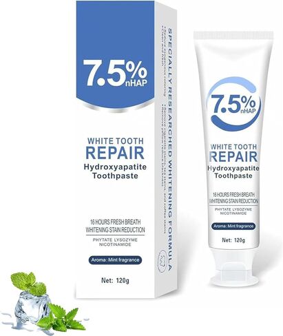 Hydroxyapatite Toothpastes for Enamel Protection and Tooth Strengthening, Fluoride-Free Formula for Sensitive Teeth, Gentle and Effective Formula, Gentle Mint, Fresh Breath (1PCS) in Kuwait