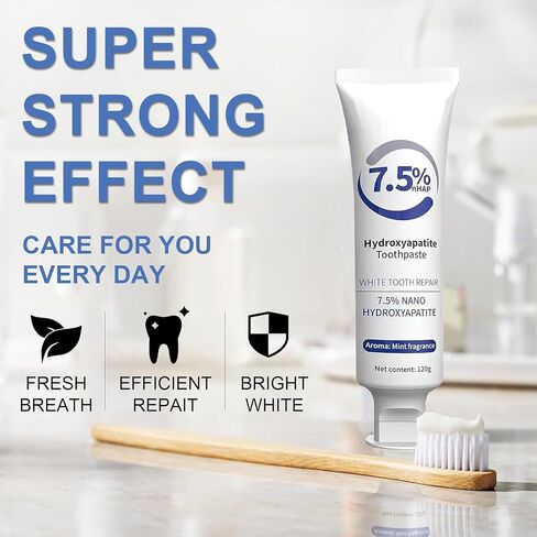 Hydroxyapatite Toothpastes for Enamel Protection and Tooth Strengthening, Fluoride-Free Formula for Sensitive Teeth, Gentle and Effective Formula, Gentle Mint, Fresh Breath (1PCS) in Kuwait