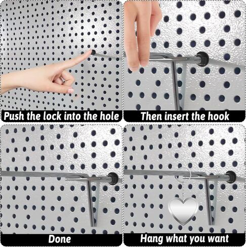 أقفال خطاف Pegboard ، أقفال بلوحة بيغو سوداء 120 بكسل لإيقاف السنانير Peghook سدادة القفل الأوتاد الرف in Kuwait