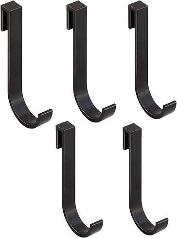 J Hook for Wire Shelving, 5pcs Aluminum Grid Hooks Heavy Duty S Hooks Hanging for Kitchenware Spoons Pans Pots Utensils Clothes Bags Towers Tools Plants(Black) in Kuwait